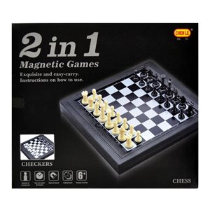 Jeu d'échecs 2-en-1 magnétique