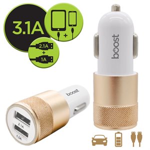Boost DUAL USB 2.1 A CAR CHARGER