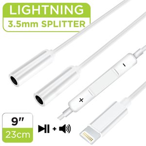 Elink | Lightning to Dual 3.5mm Audio Jack Splitter