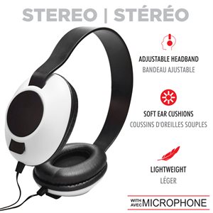 Escape | Lightweight Hands-Free Stereo Earphones – White with Black
