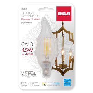 RCA Candelabra led filament bulb-4.5W